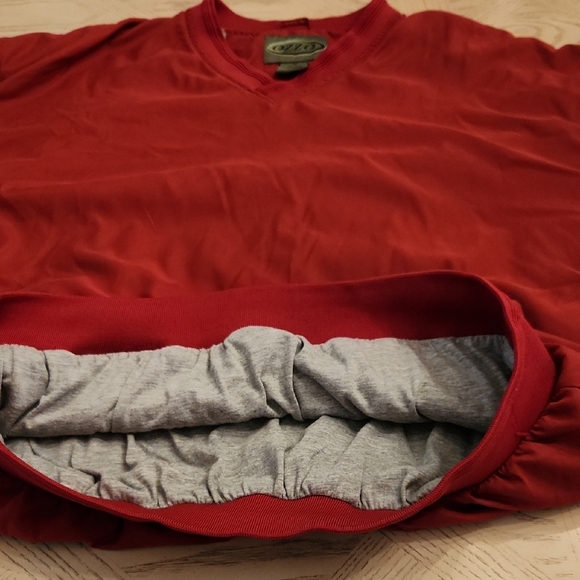 Ozzo Sport Men's V-Neck Lined Red Athletic Windbreaker Size XL - Picture 6 of 6